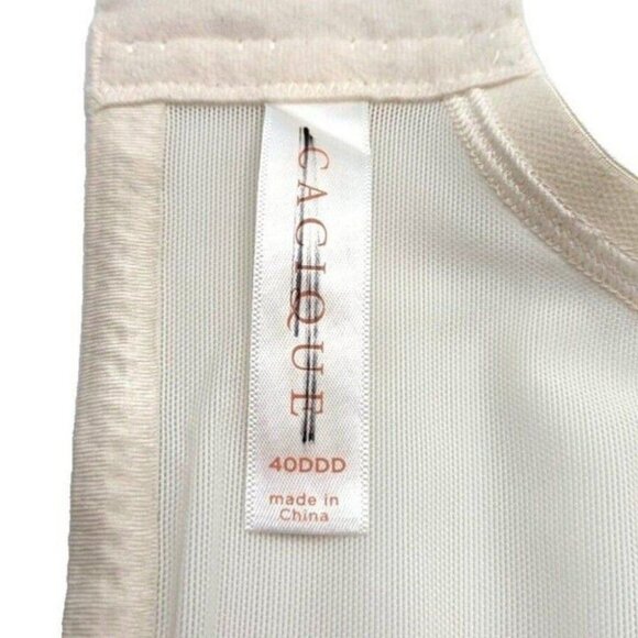 Cacique Lane Bryant Womens Bra Smooth Satin Full Coverage 40DDD Ivory Bisque - Picture 5 of 8